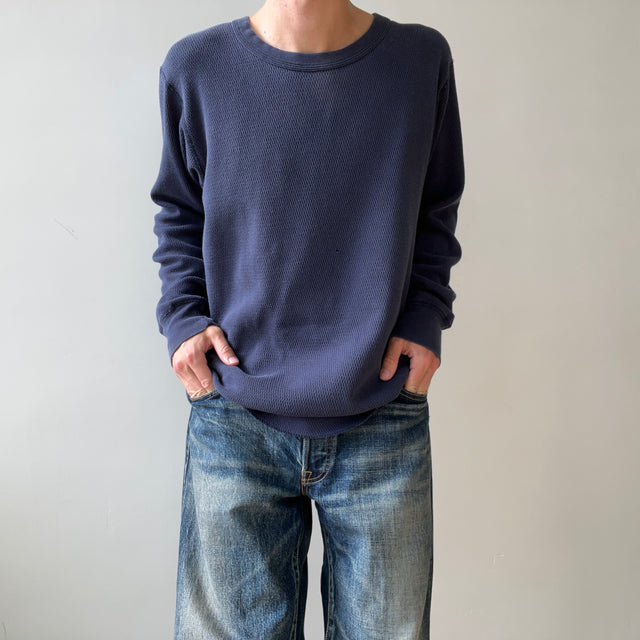 1980s Navy Faded Thermal Shirt