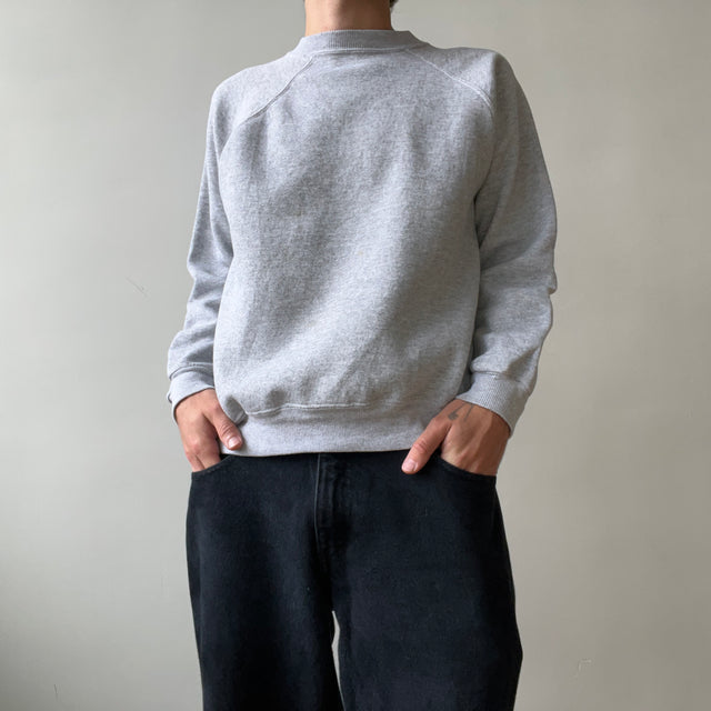 1990s Blank Grey Raglan Sweatshirt - !!!!!!