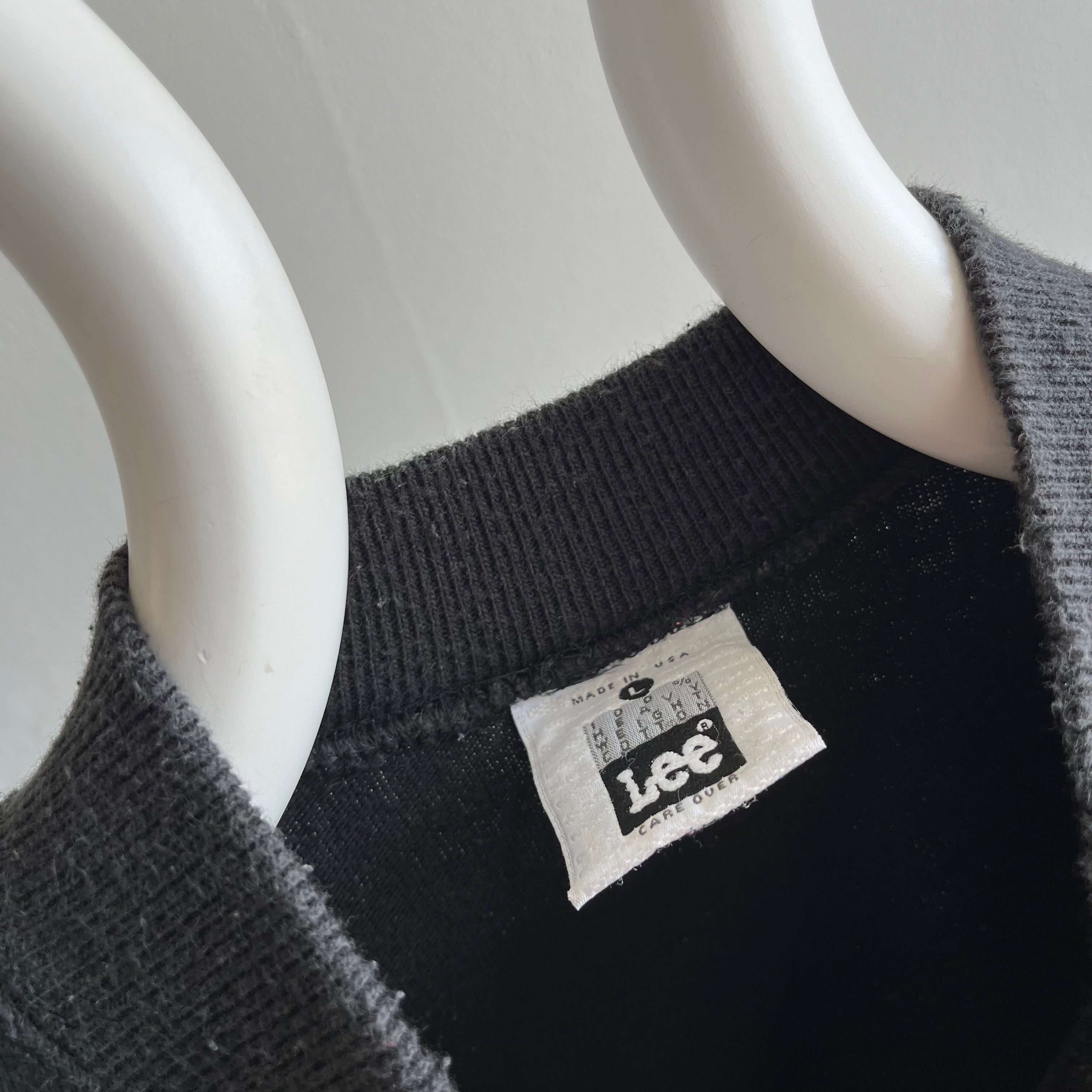 1980/90s 100% Cotton/USA Made Blank Black Mock Neck Shirt/Sweatshirt