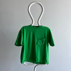 1980s The Slouchiest Kelly Green Pocket Tee Ever Made In The 80s, Maybe