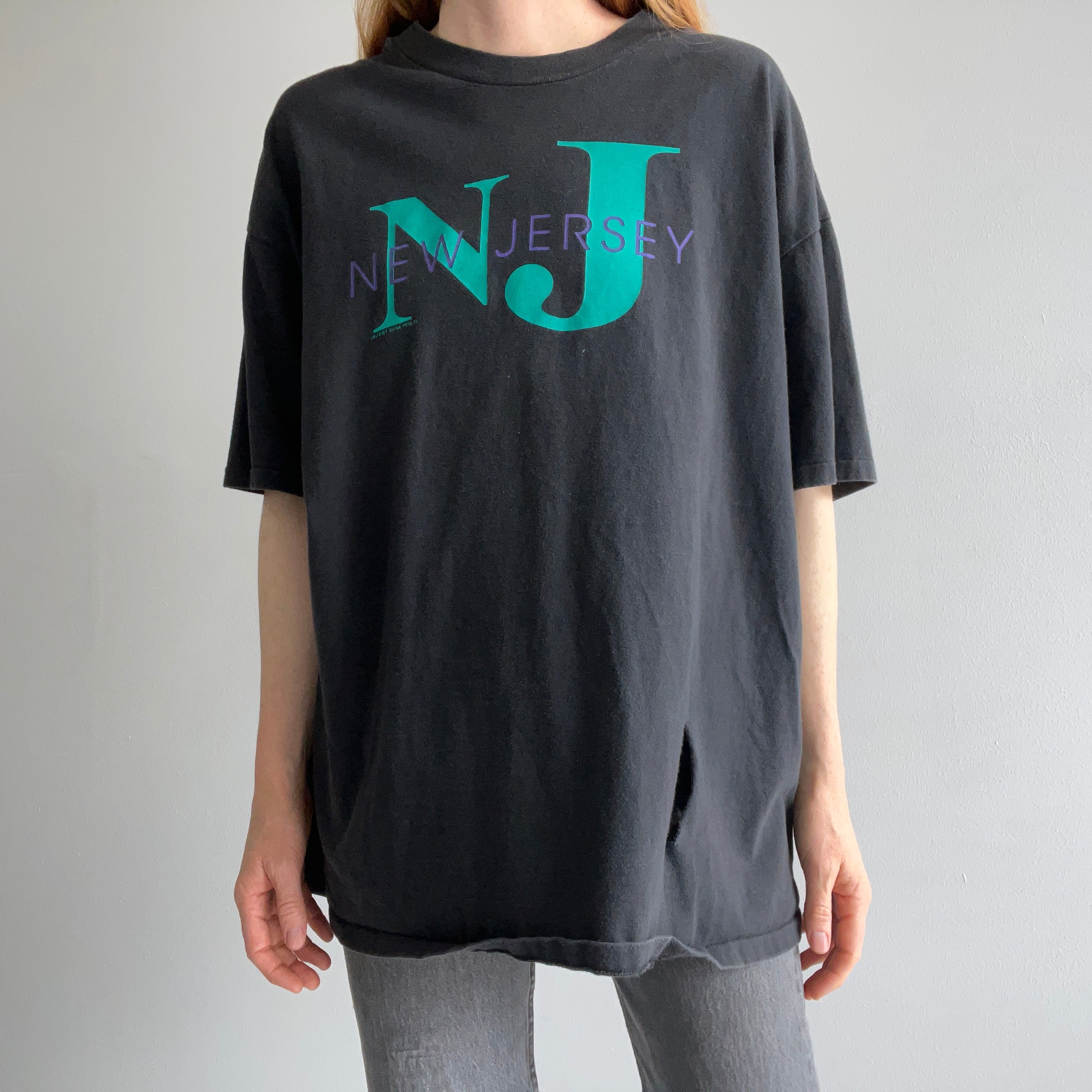 1990s New Jersey Tourist T-Shirt with Giant Hole
