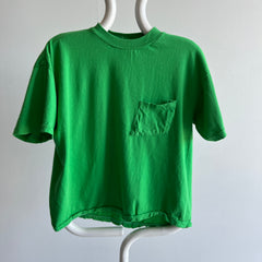 1980s The Slouchiest Kelly Green Pocket Tee Ever Made In The 80s, Maybe