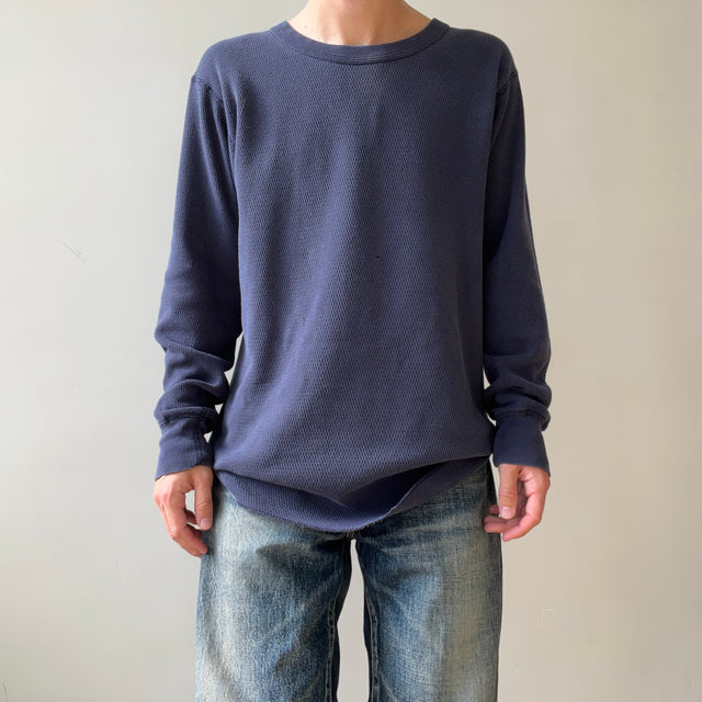 1980s Navy Faded Thermal Shirt
