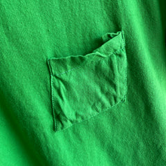 1980s The Slouchiest Kelly Green Pocket Tee Ever Made In The 80s, Maybe