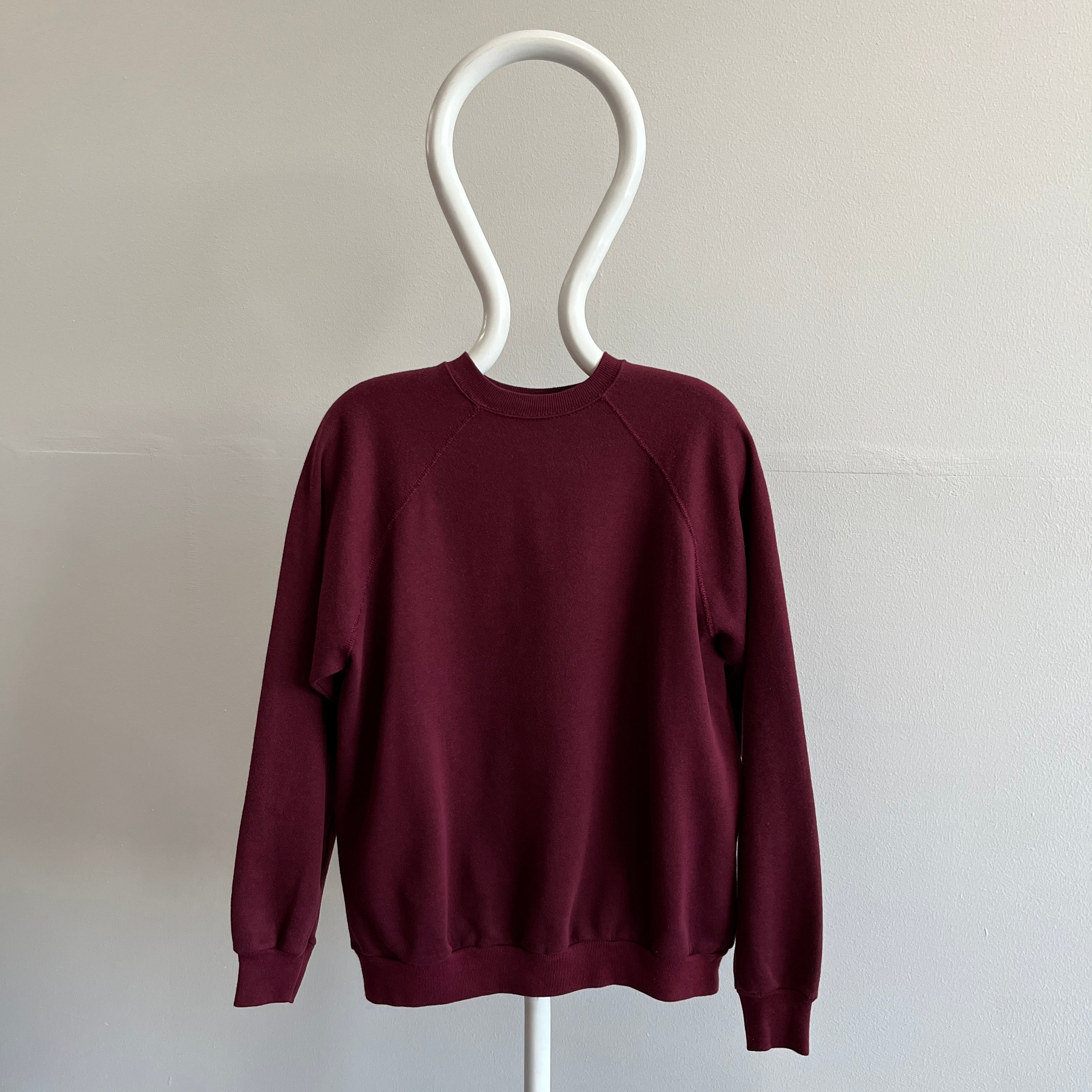 1980s Burgundy Blank Raglan in Great Shape