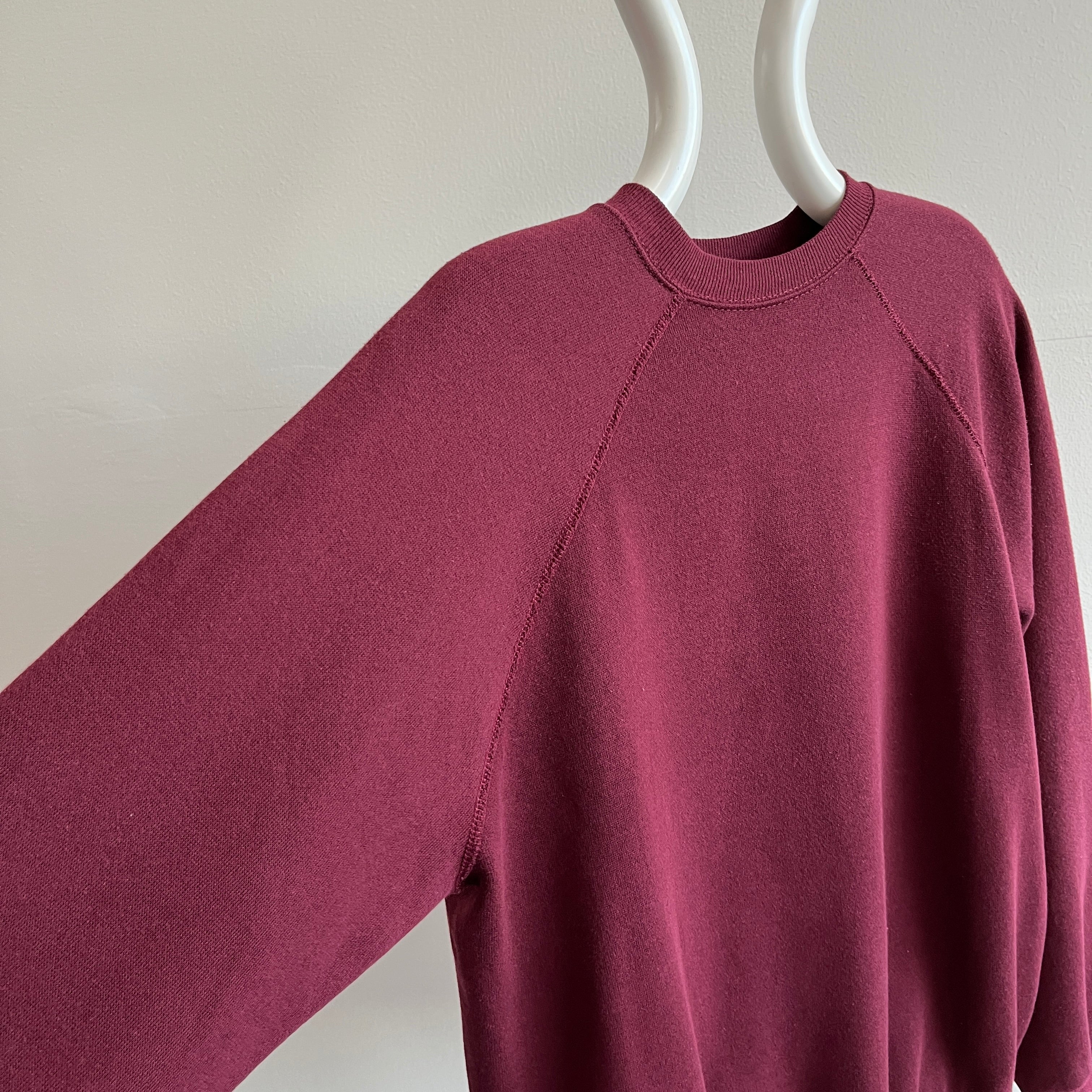 1980s Burgundy Blank Raglan in Great Shape