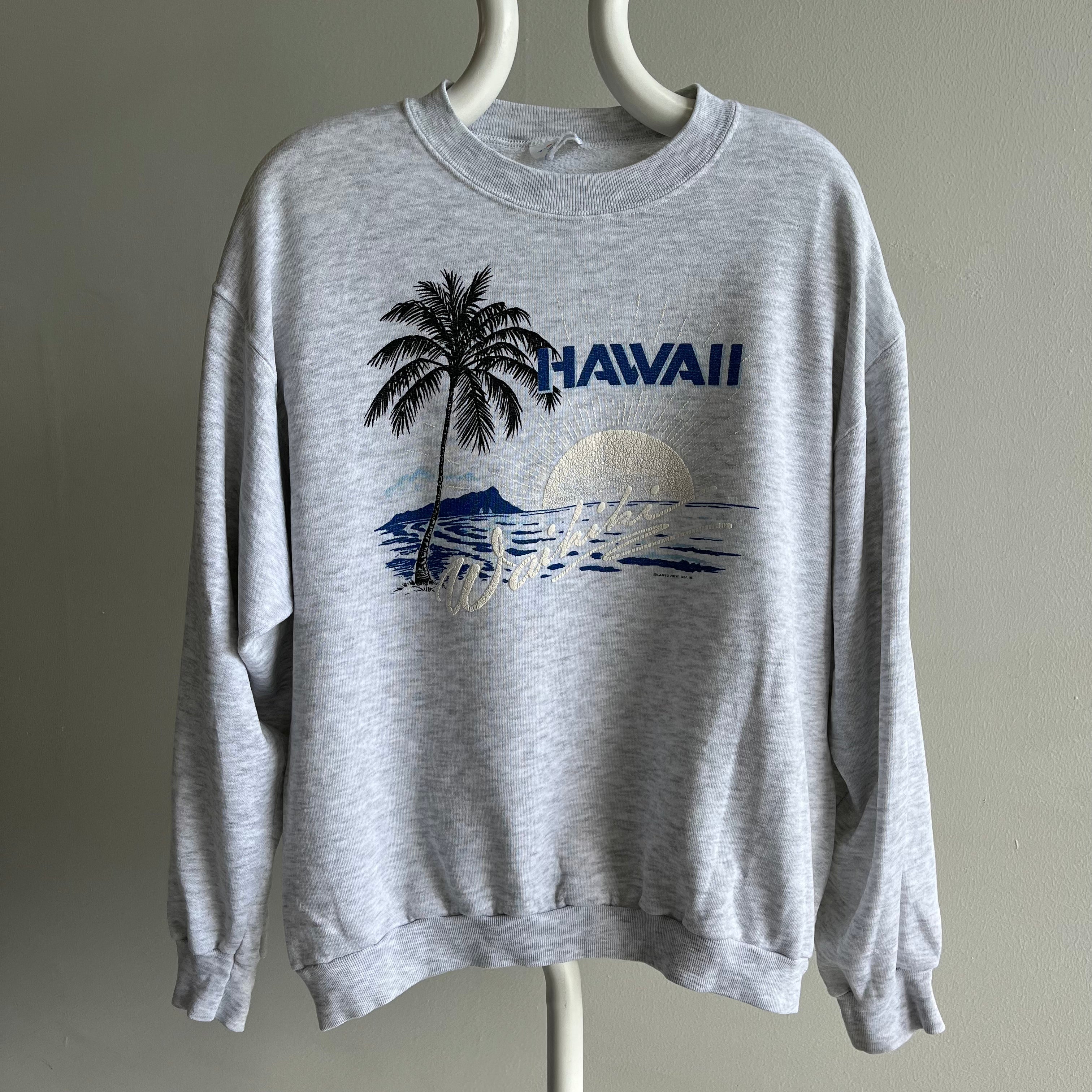 1990s SUPER THINNED OUT AND SLOUCHY Hawaii Sweatshirt