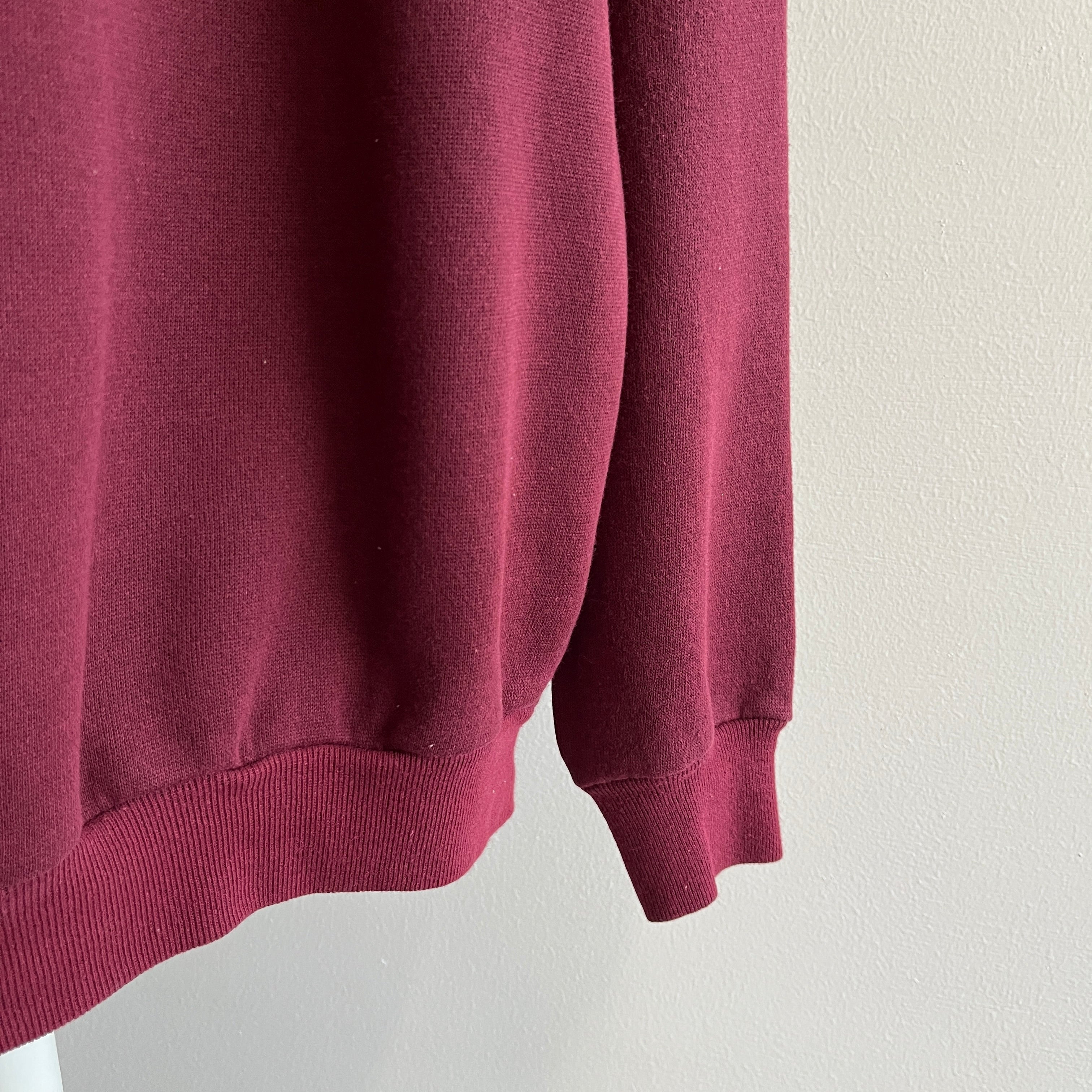 1980s Burgundy Blank Raglan in Great Shape