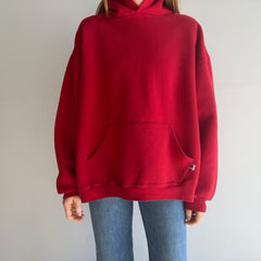 2000 Blank Red Medium Weight Pull Over Hoodie. by Russell