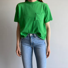 1980s The Slouchiest Kelly Green Pocket Tee Ever Made In The 80s, Maybe