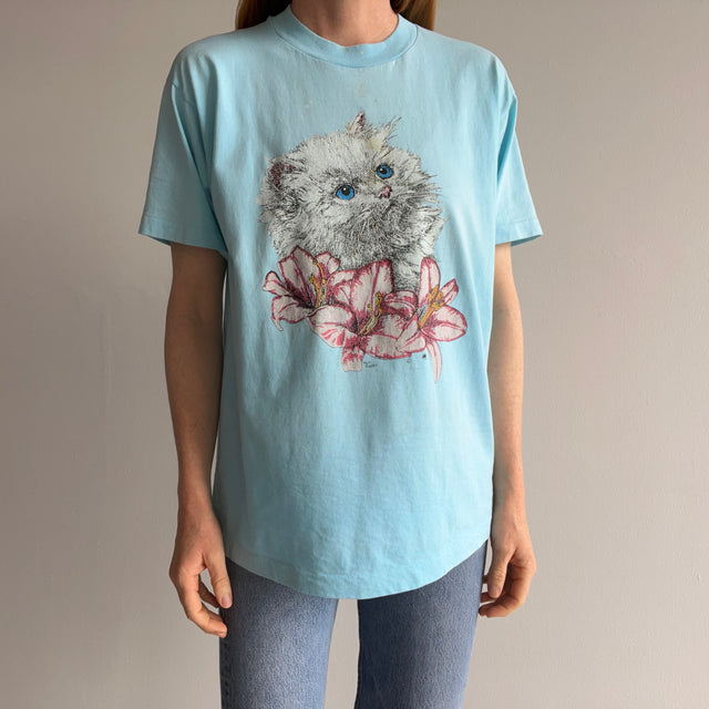 1980s Stained Cat Icon T-Shirt