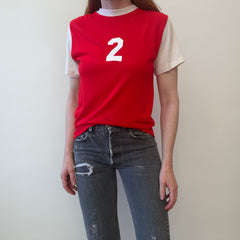 1970s Acrylic No 2 Front and Back Two Tone T-shirt