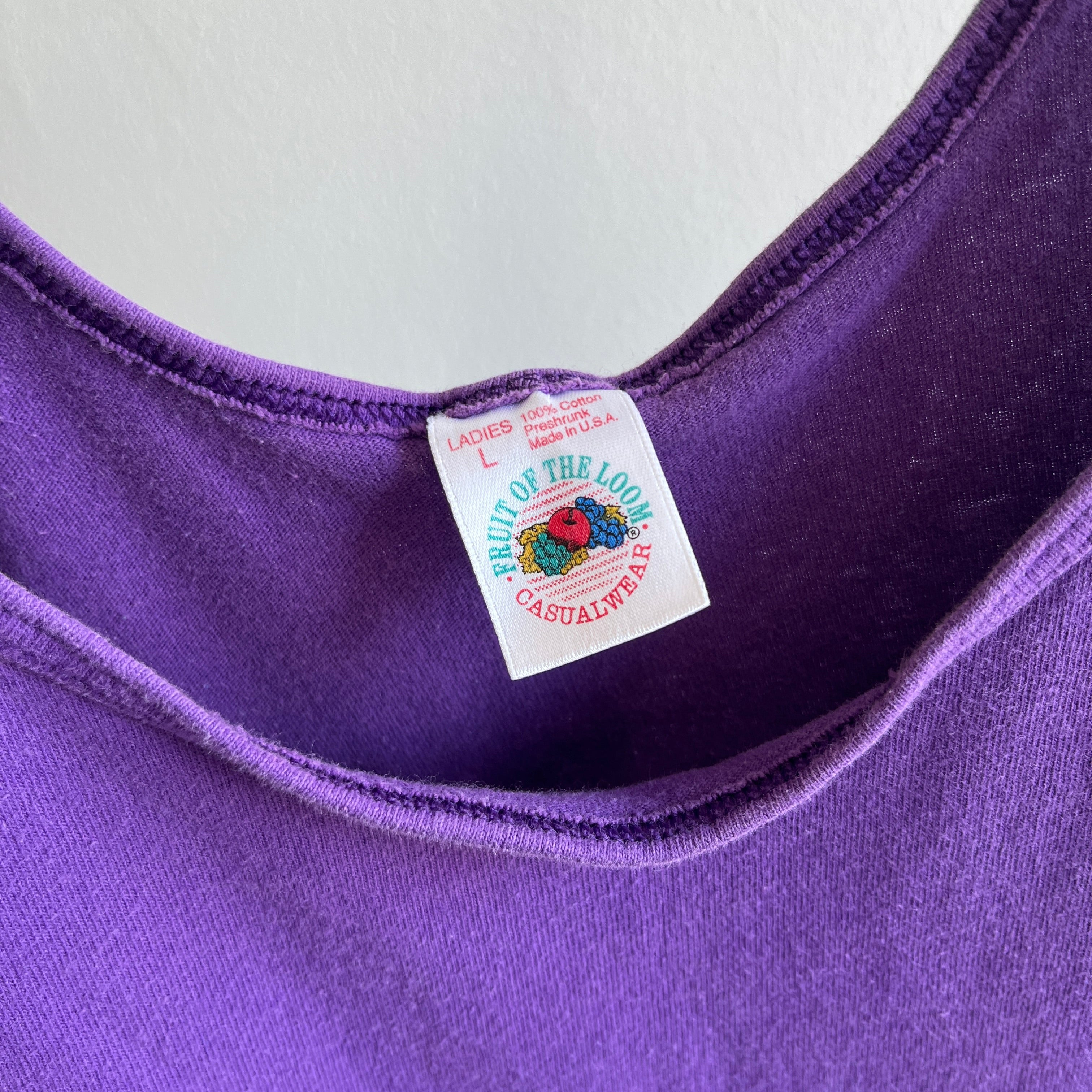 1980s Blank Cotton FOTL Purple Tank - Classic