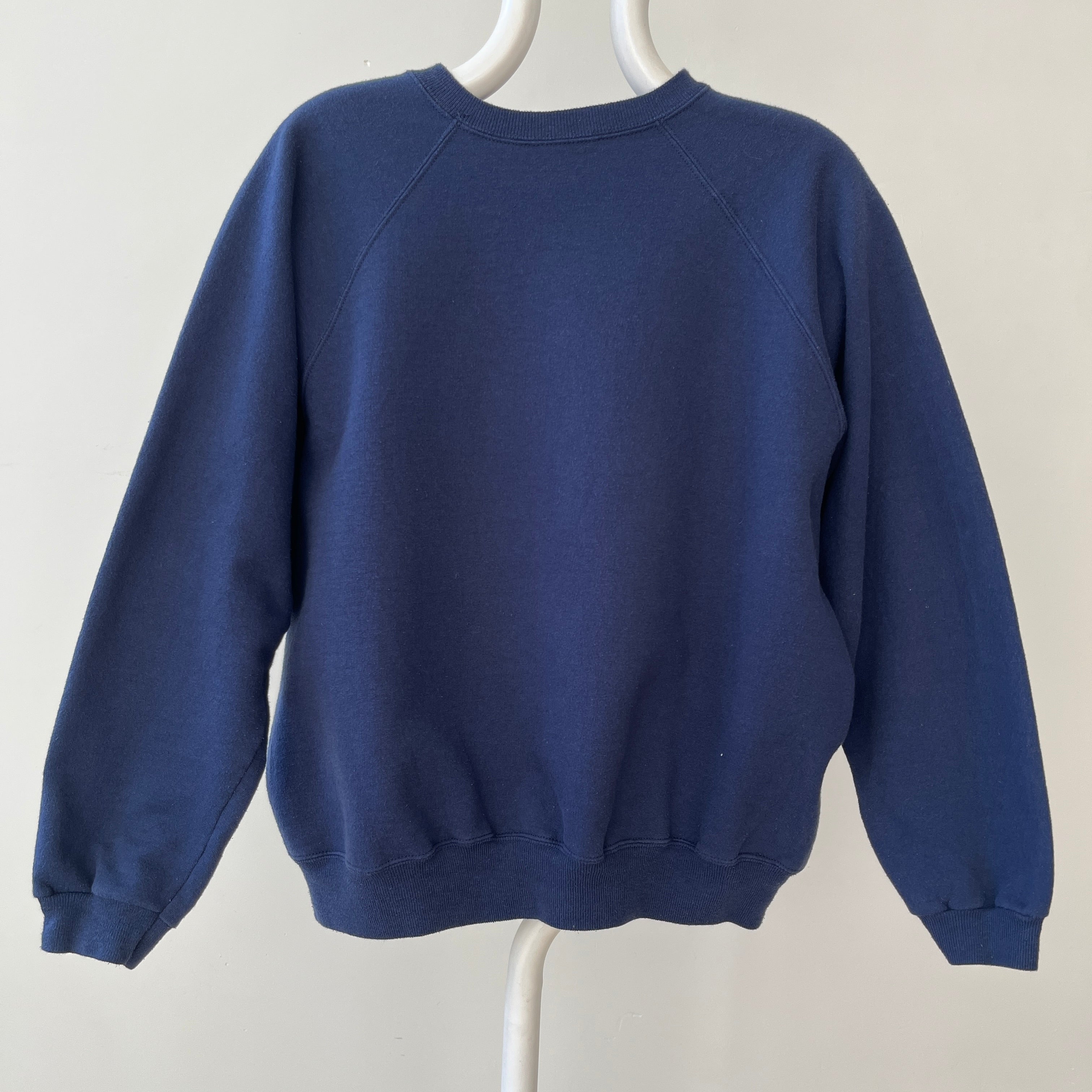 1990s Blank Navy Blue Raglan Sweatshirt