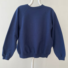 1990s Blank Navy Blue Raglan Sweatshirt