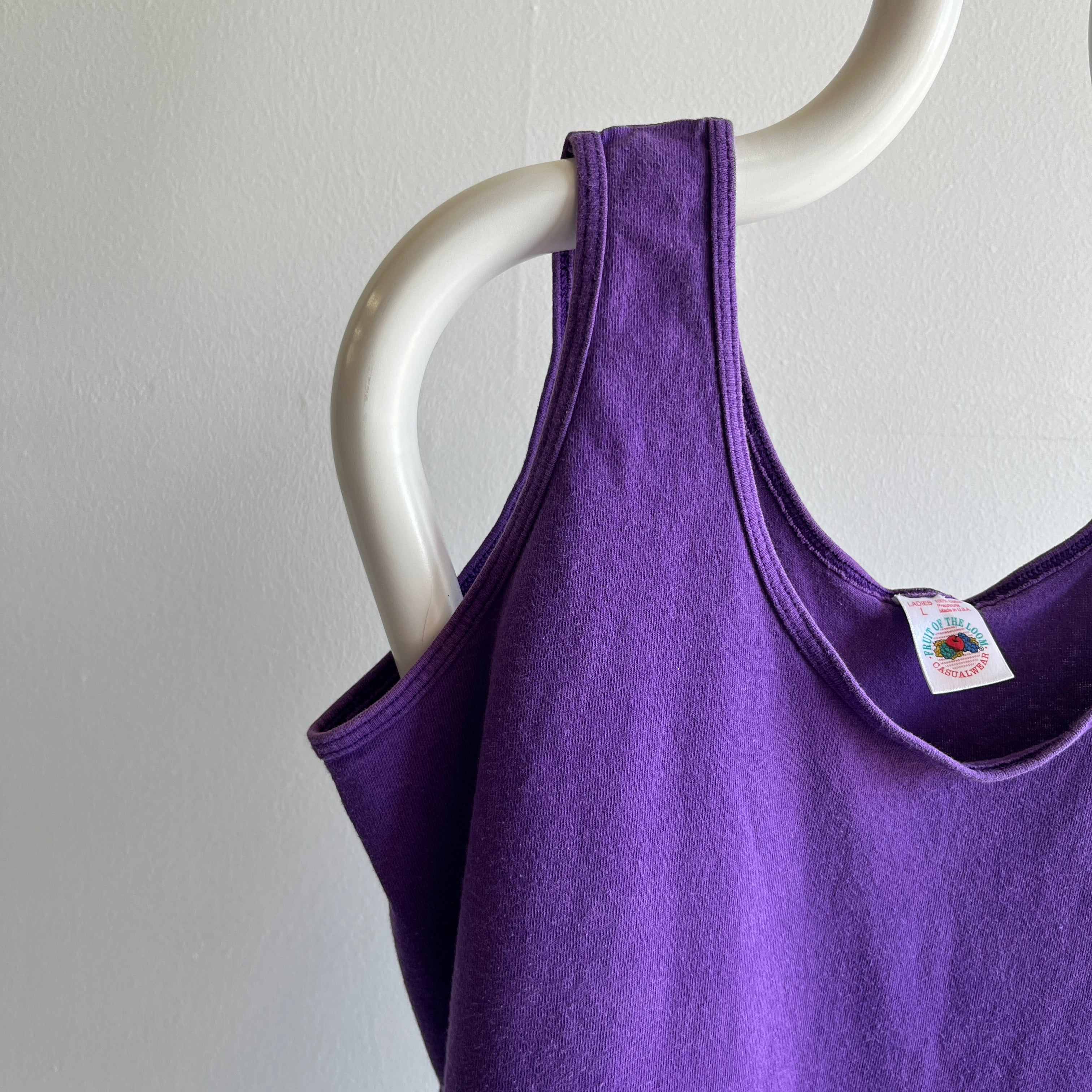 1980s Blank Cotton FOTL Purple Tank - Classic