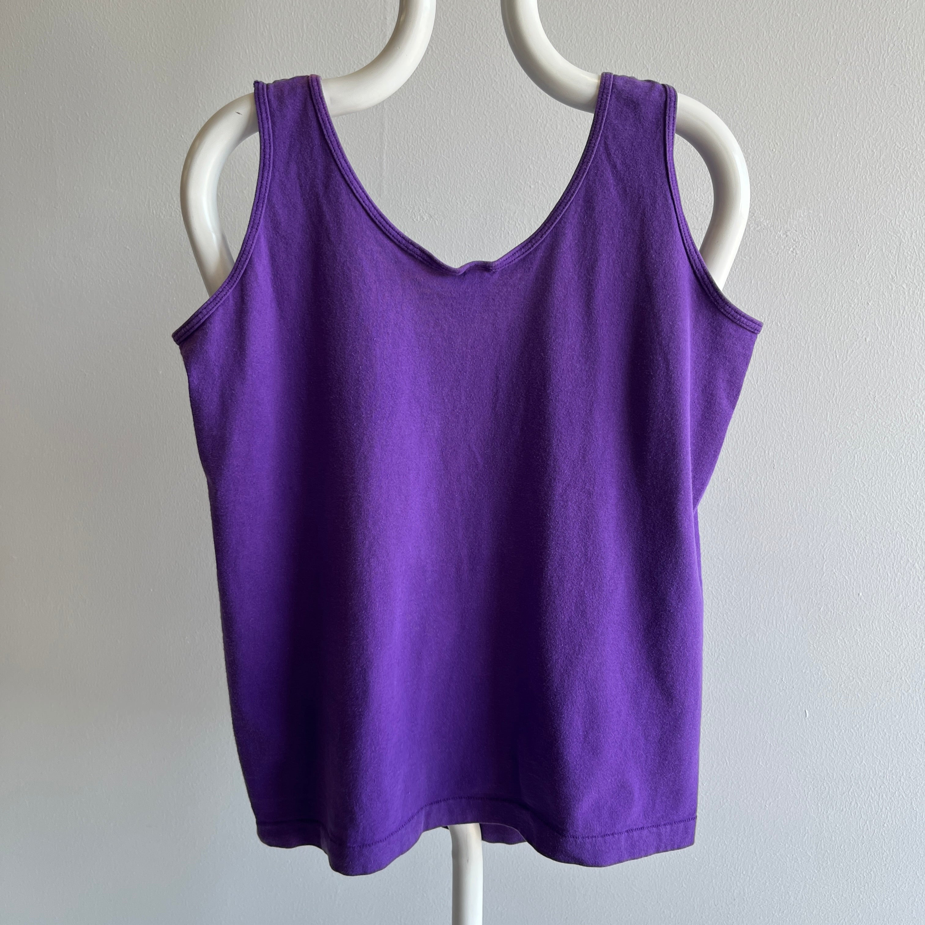 1980s Blank Cotton FOTL Purple Tank - Classic