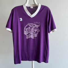 1970s The Purple Moose Saloon Front and Back No 3 Ring V Neck by Sportswear