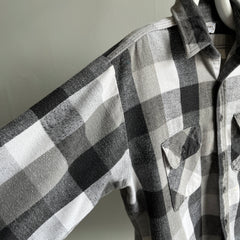 1990s Five Brothers Black and White Cotton Flannel