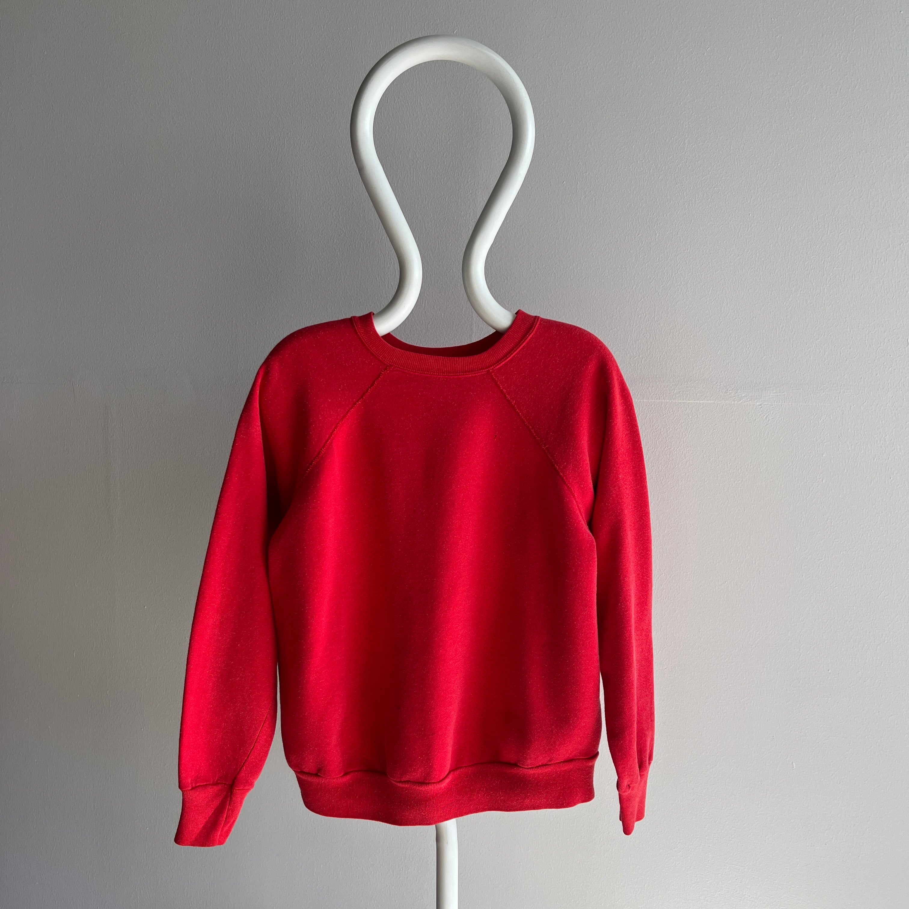 1980s Blank Red Raglan