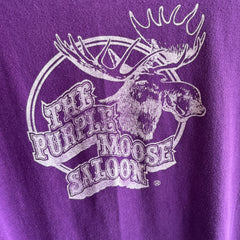 1970s The Purple Moose Saloon Front and Back No 3 Ring V Neck by Sportswear