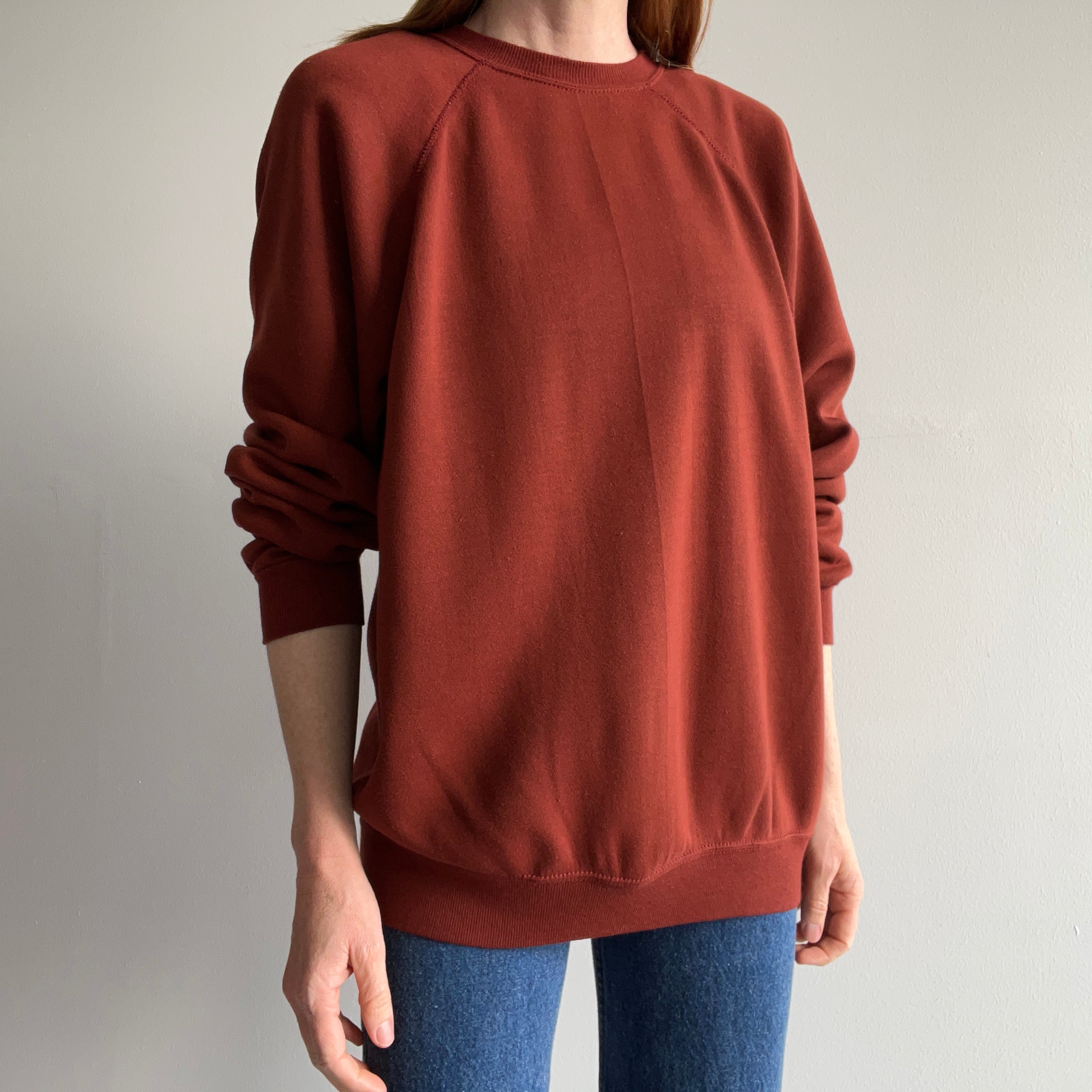 1970s Soft and Cozy Rusty Chocolate Raglan