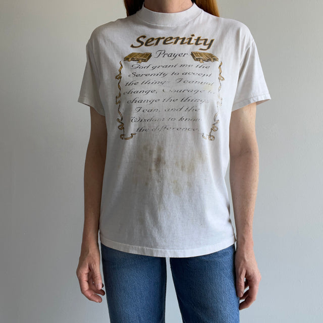 1980/90s Serenity Prayer Super Stained and Thin T-Shirt - !!!!!