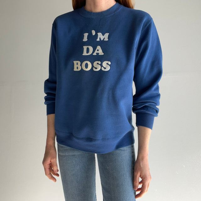 1980s "I'm Da Boss" DIY Sweatshirt