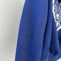 1970s Navy Blue Repaired Beth Rivkah Zip Up Hoodie