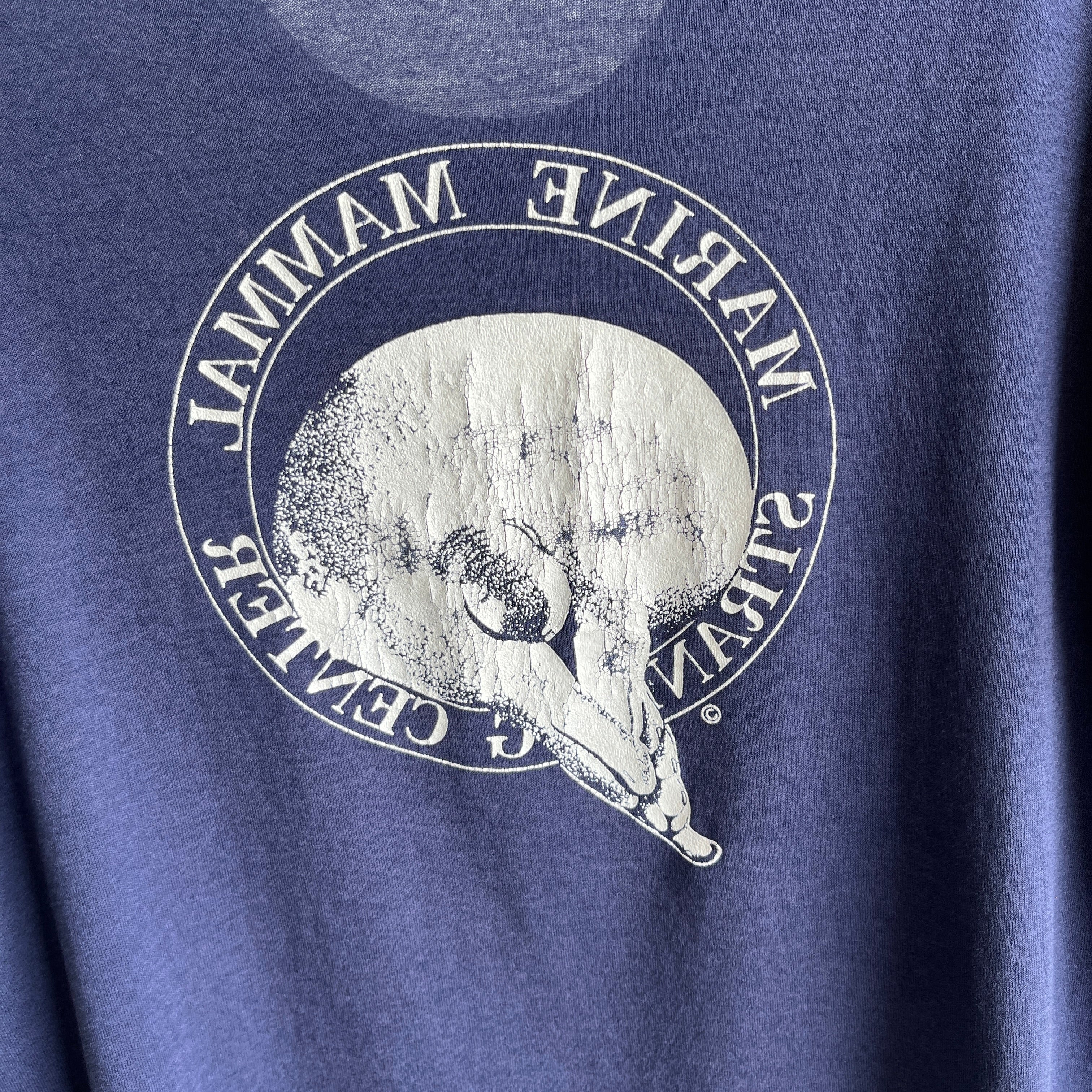 1980s Marine Mammal Stranding Center - THE SEAL BUTT ON THE BACK - Brigantine, NJ T-Shirt