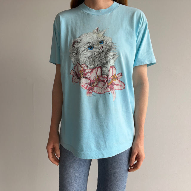 1980s Stained Cat Icon T-Shirt