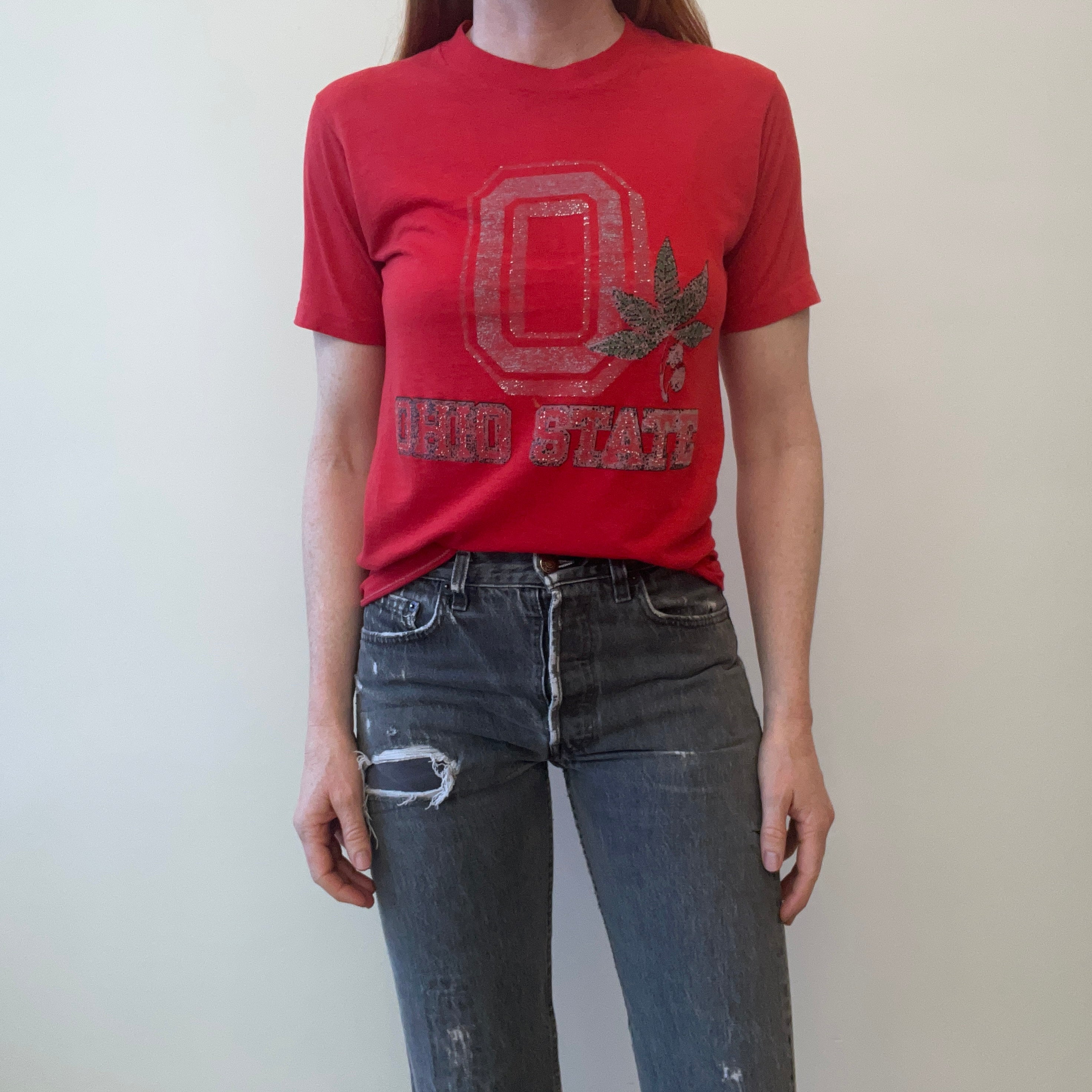 1980s Thinned Out Tattered and Torn The Ohio State Buckeye T-Shirt