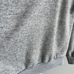 1980s Blank Gray Sweatshirt with a Little Sleeve Mending