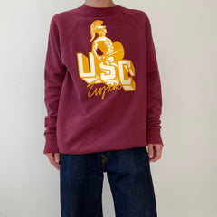 1980s/90s Burgundy USC Trojans Sweatshirt - FIGHT ON