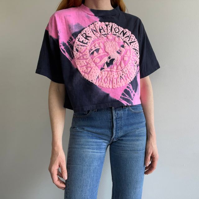 1980s Glacier National Park, Montana Tie Dye Crop Top