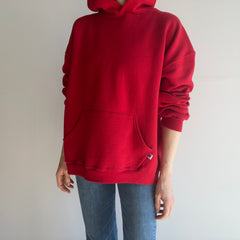 2000 Blank Red Medium Weight Pull Over Hoodie. by Russell