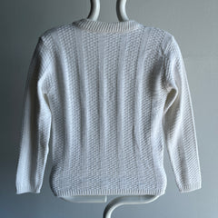 1970s XS White Sweater - A Delight!