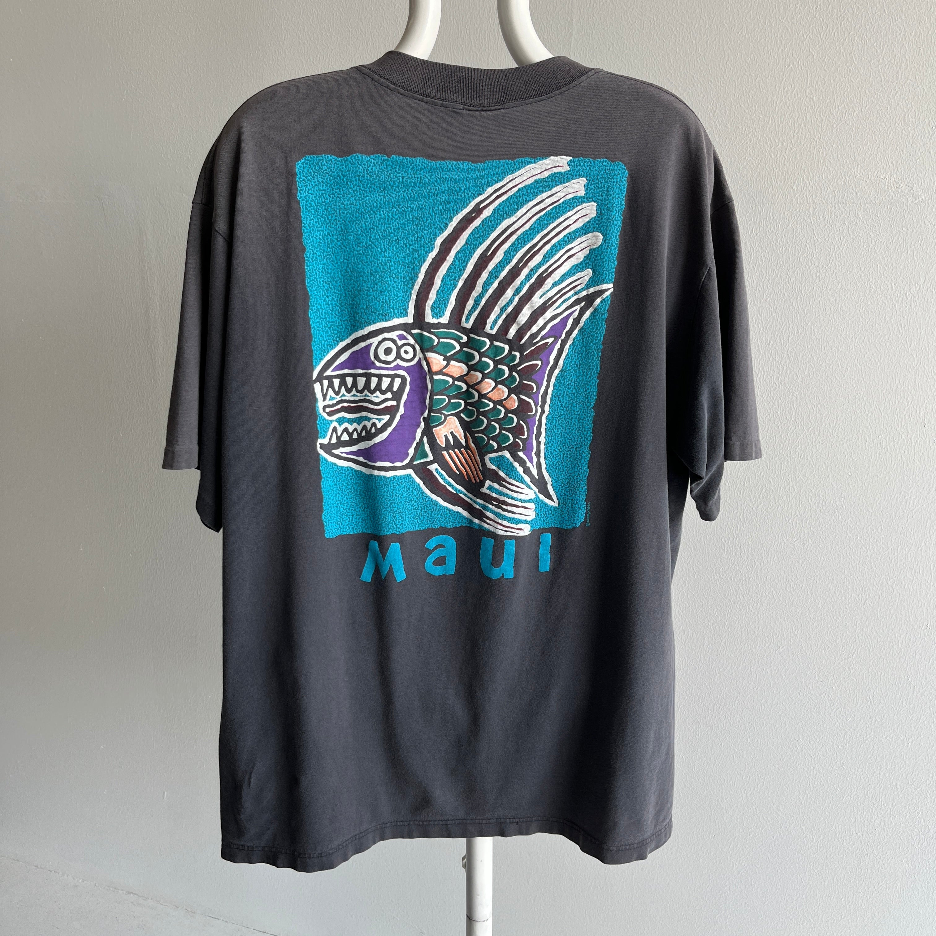 1990s Collectible Crazy Shirts Brand Maui Faded Cotton T-Shirt