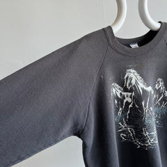 1980s Wild Horses Stained Sweatshirt