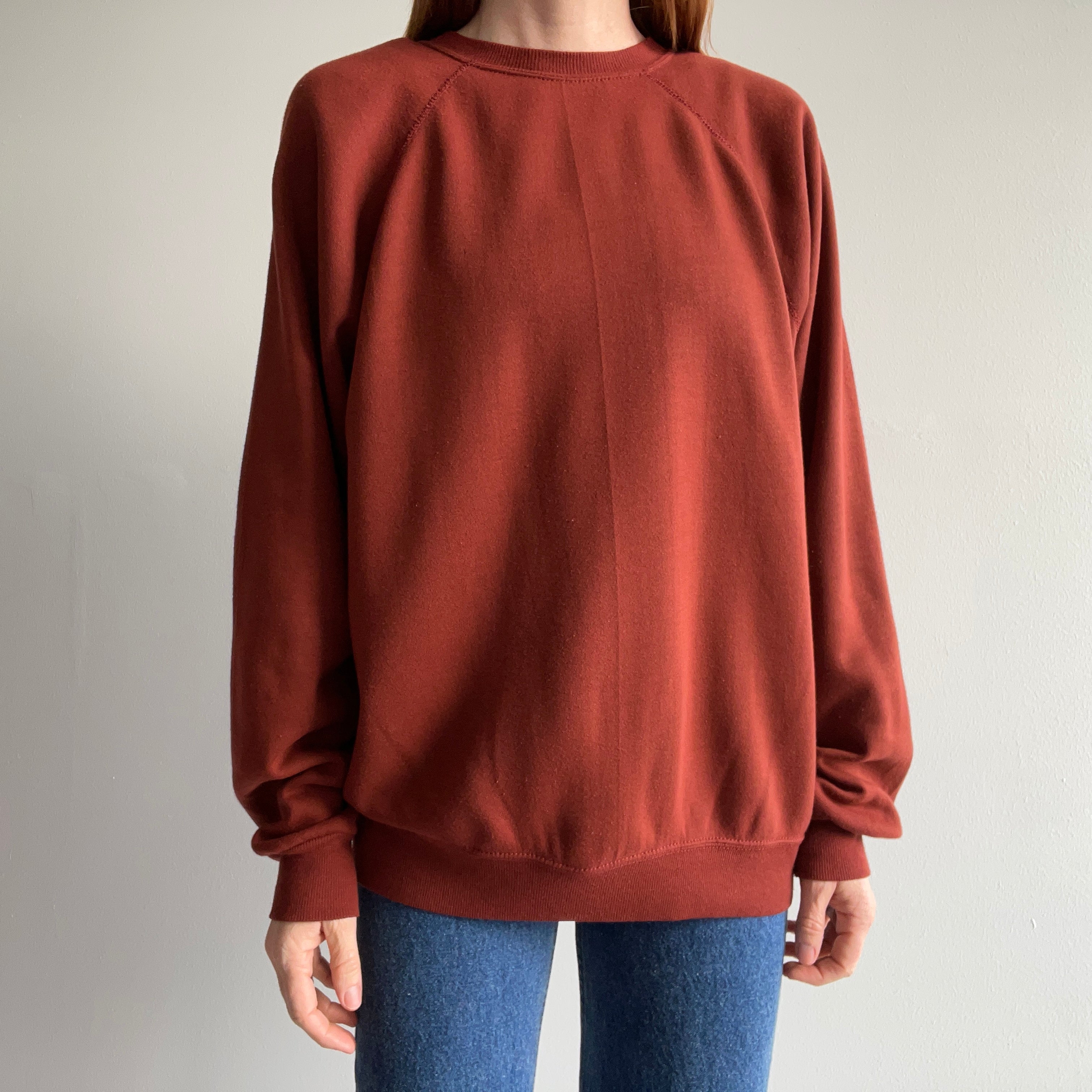 1970s Soft and Cozy Rusty Chocolate Raglan