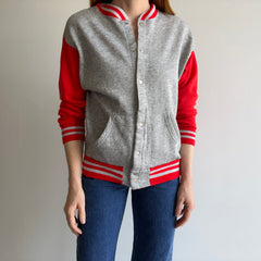 1980s Two Tone Baseball Sweatshirt with Snaps