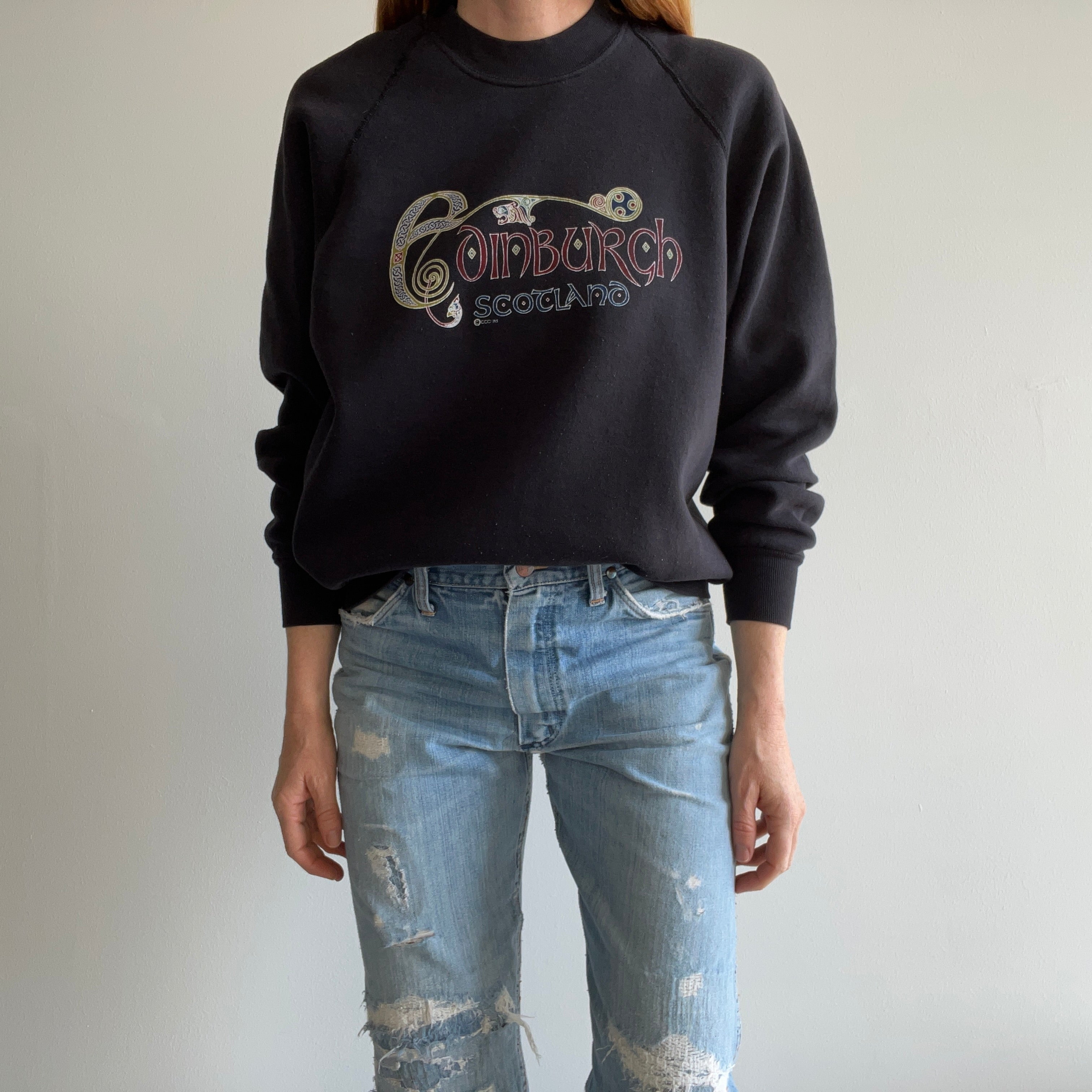 1980s Edinburgh, Scotland Sweatshirt Made in USA