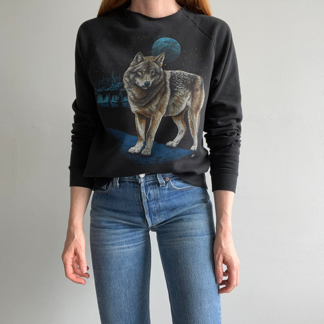 1987 Cut Neck Wolf Sweatshirt - WOW