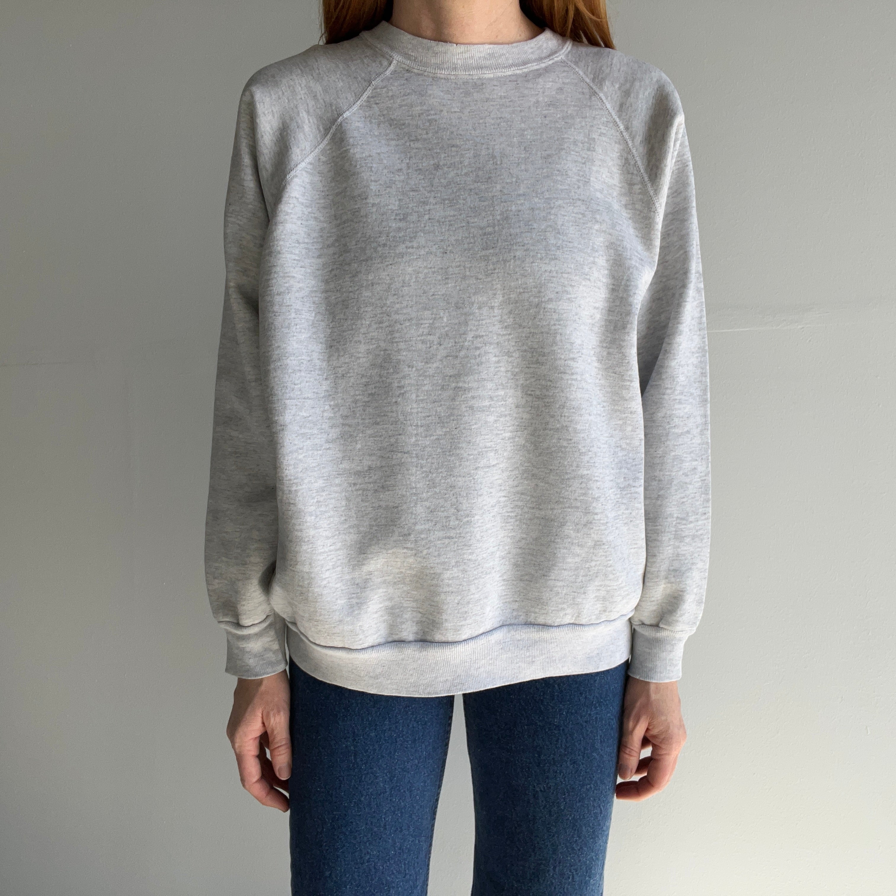 1980s Lighter Blank Gray Sweatshirt