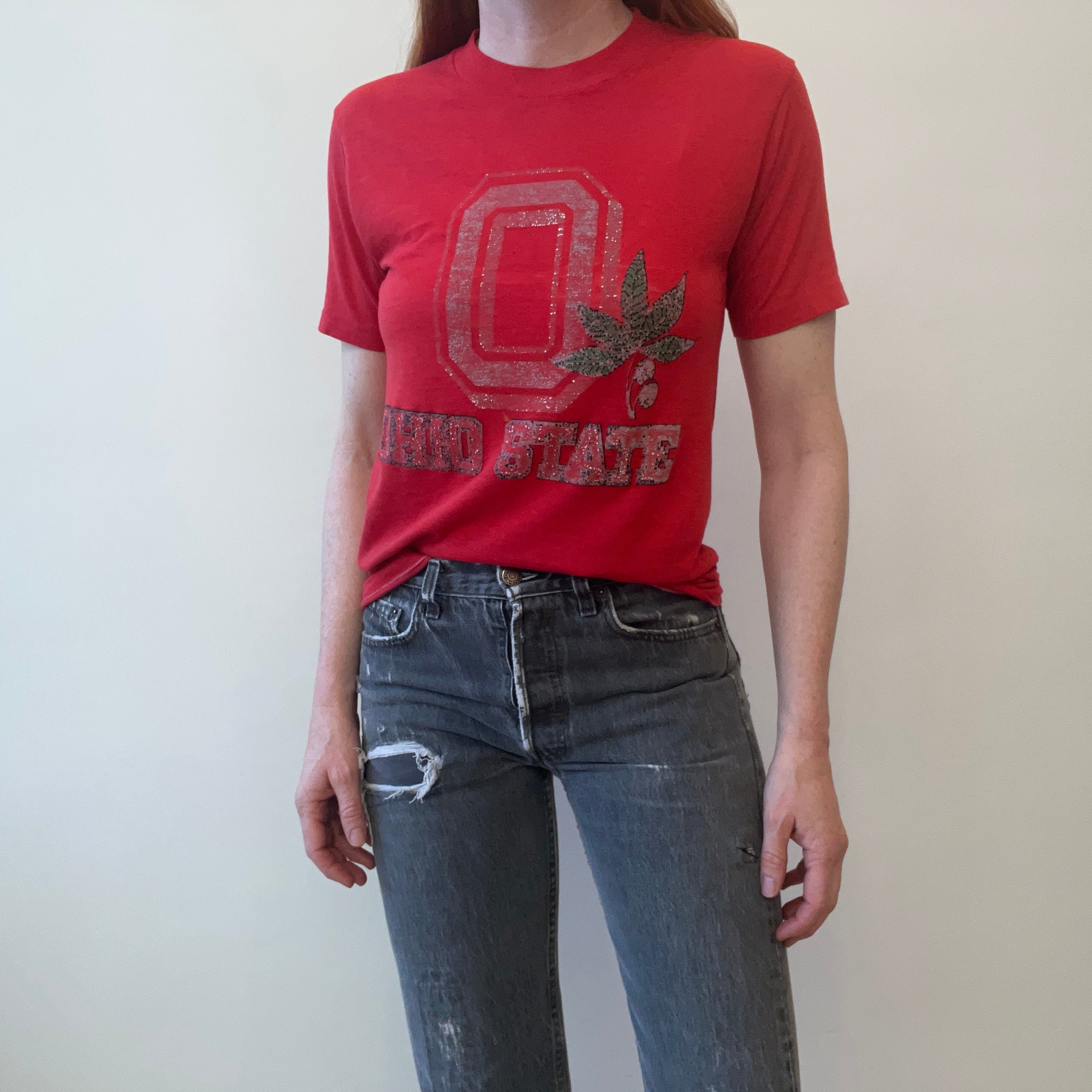 1980s Thinned Out Tattered and Torn The Ohio State Buckeye T-Shirt