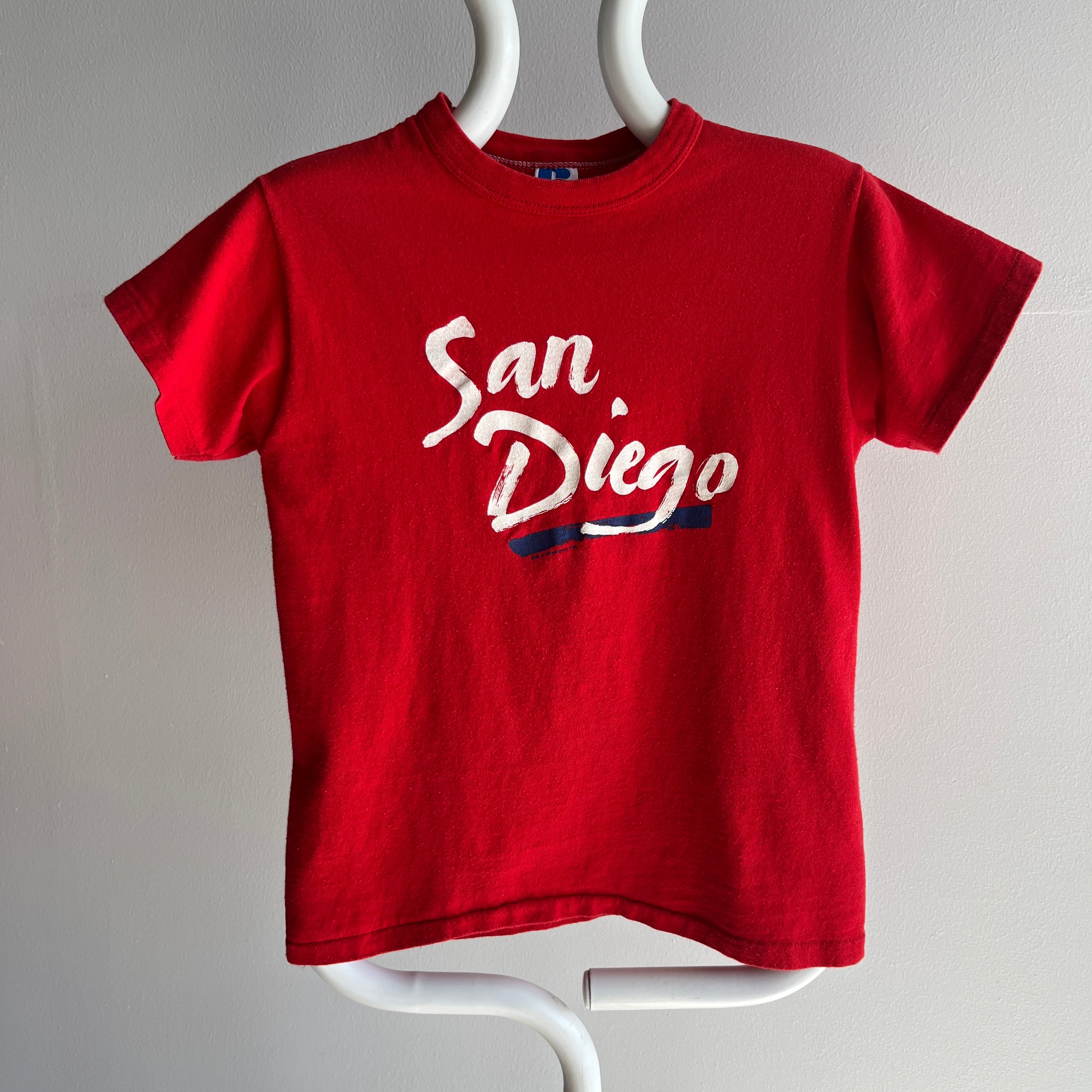 1980s San Diego Cotton Tourist T-Shirt with a Rolled Neck - Swoon