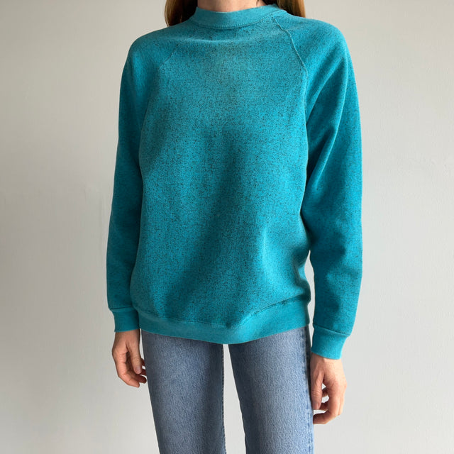 1980s Heather Turquoise Sweats Appeal by Tultex Sweatshirt - Above Average