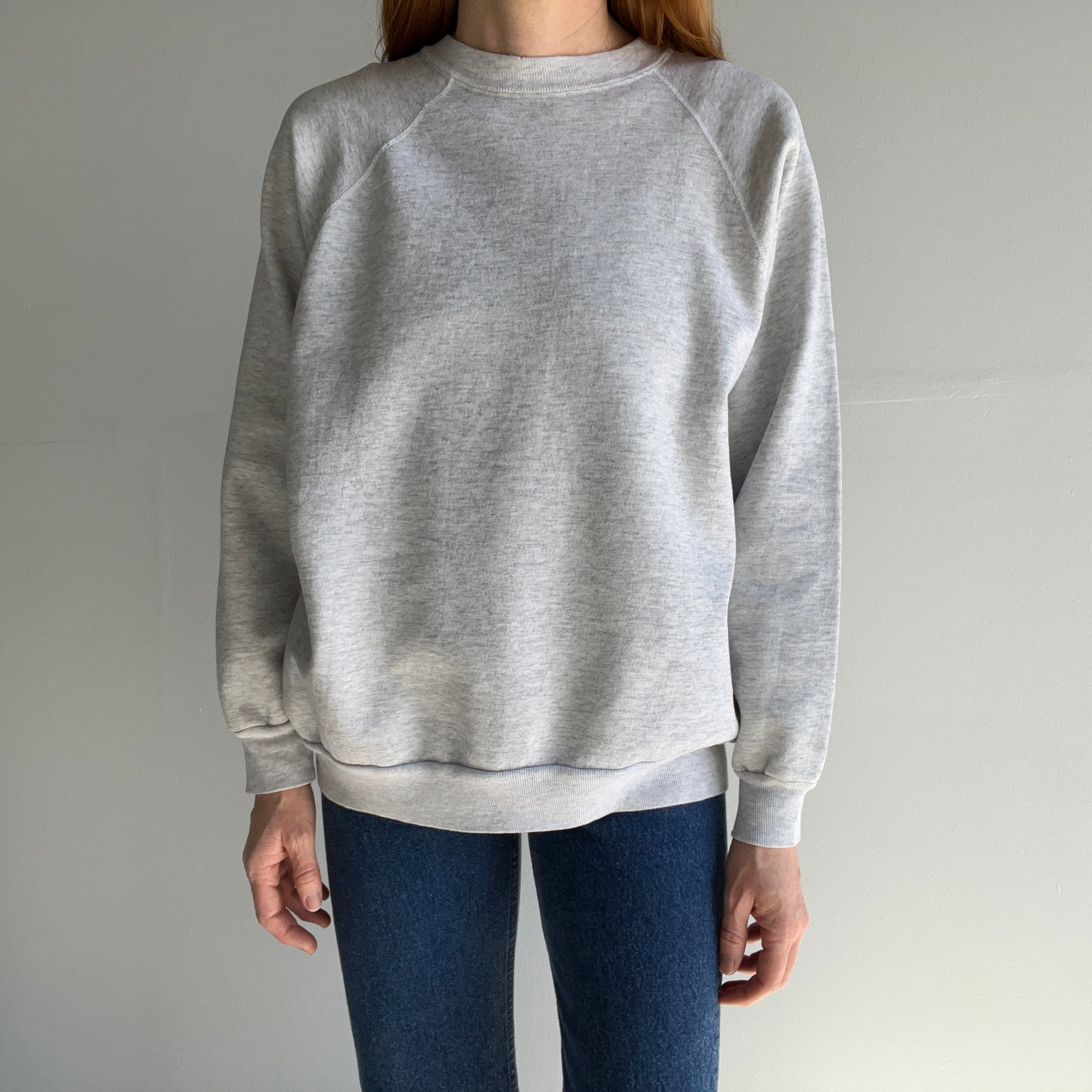 1980s Lighter Blank Gray Sweatshirt