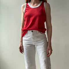 1970s Red and White Tank Top - With Holes