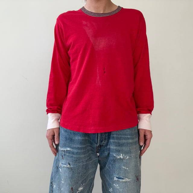 T-shirt teinté de peinture noire vierge des années 00